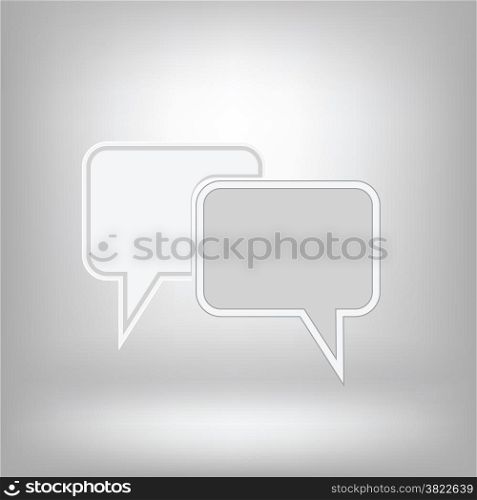 illustration with two speech bubbles on a grey background