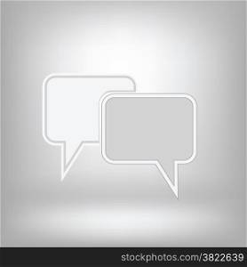 illustration with two speech bubbles on a grey background