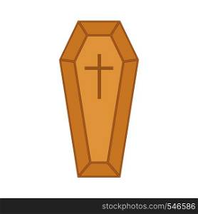 Illustration with wooden coffin