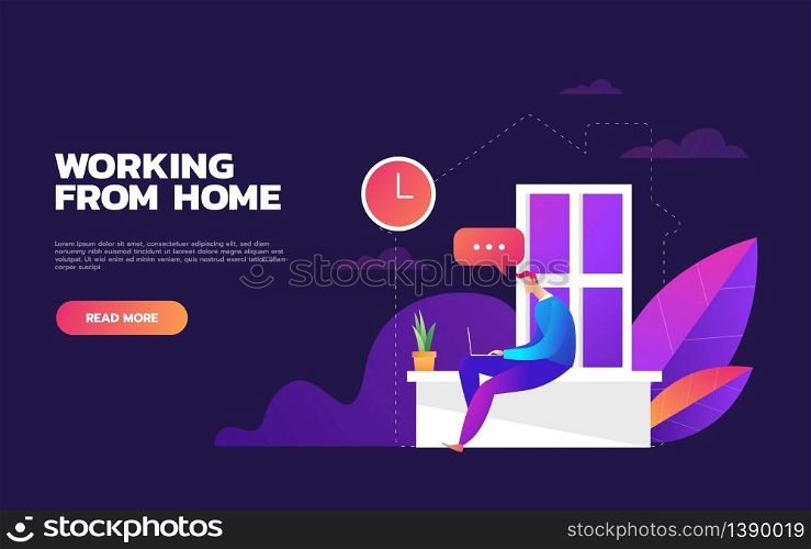 Illustrations concept coronavirus COVID-19. The company allows employees to work from home to avoid viruses. Vector illustrate. Illustrations concept coronavirus COVID-19. The company allows employees to work from home to avoid viruses. Vector illustrate.