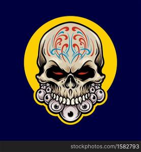 Illustrations Mexican Sugar skull Dia De Los Muertos for clothing line and merchandise t-shirt and stickers