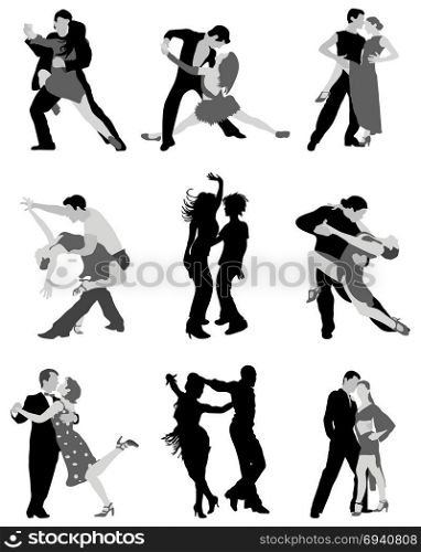 Illustrations of tango players