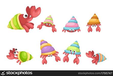 Illustrator of isolated hermit crab vector