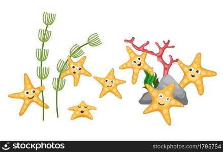 Illustrator of isolated starfish vector