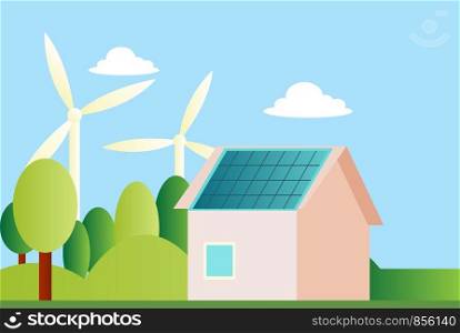 Ilustration of a sustainable house illustration vector on white background