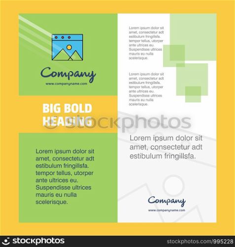 Image Company Brochure Title Page Design. Company profile, annual report, presentations, leaflet Vector Background