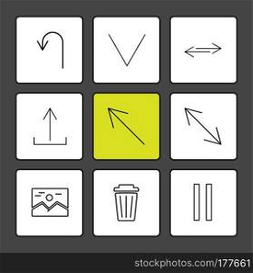 image , dust bin , pause , arrows , directions , avatar , download , upload , apps , user interface , scale , reset  message , up , down , left , right , icon, vector, design,  flat,  collection, style, creative,  icons