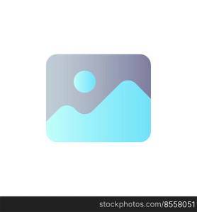 Image flat gradient color ui icon. Visual content. Digital photo gallery. Multimedia reader program. Simple filled pictogram. GUI, UX design for mobile application. Vector isolated RGB illustration. Image flat gradient color ui icon