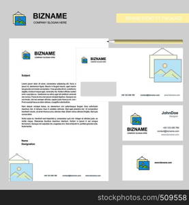 Image frame Business Letterhead, Envelope and visiting Card Design vector template