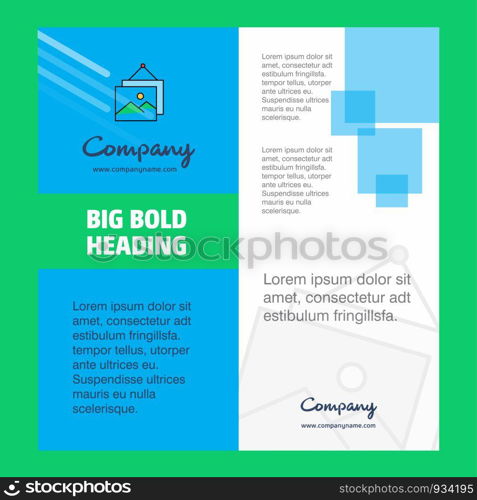 Image frame Company Brochure Title Page Design. Company profile, annual report, presentations, leaflet Vector Background