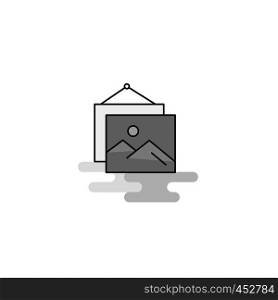 Image frame Web Icon. Flat Line Filled Gray Icon Vector