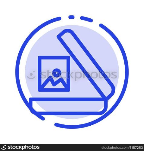 Image, Gallery, Picture Blue Dotted Line Line Icon