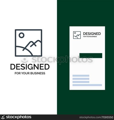 Image, Gallery, Picture, Sun Grey Logo Design and Business Card Template
