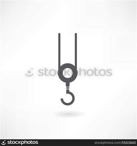 Image of crane beam with a hook on a white background.