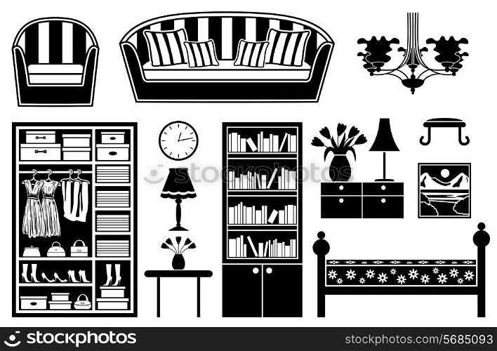 Image of furniture for the living room on a white background.