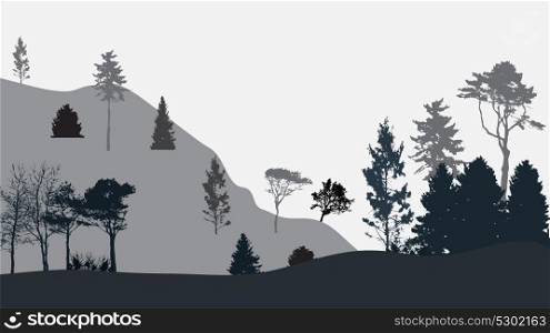 Image of Nature. Tree Silhouette. Eco banner. Vector Illustration EPS10. Image of Nature. Tree Silhouette. Eco banner. Vector Illustration.