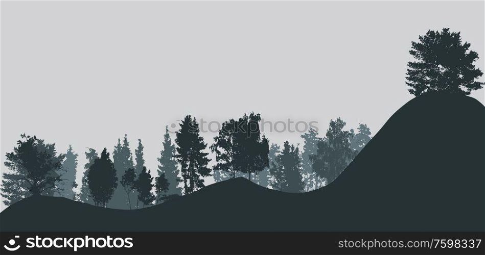 Image of Nature. Tree Silhouette. Vector Illustration. EPS10. Image of Nature. Tree Silhouette. Vector Illustration