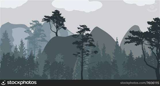 Image of Nature. Tree Silhouette. Vector Illustration. EPS10. Image of Nature. Tree Silhouette. Vector Illustration.