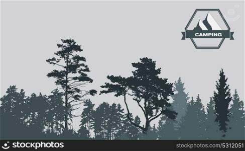 Image of Nature. Tree Silhouette. Vector Illustration EPS10. Image of Nature. Tree Silhouette. Vector Illustration.