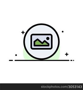 Image, Photo, Basic, Ui Business Flat Line Filled Icon Vector Banner Template