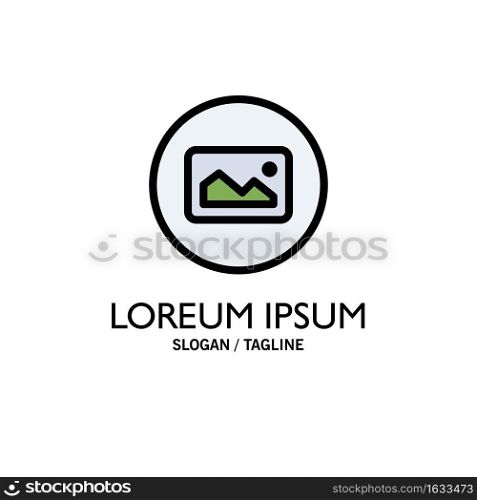Image, Photo, Basic, Ui Business Logo Template. Flat Color