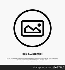 Image, Photo, Basic, Ui Line Icon Vector