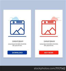 Image, Photo, Gallery, Web Blue and Red Download and Buy Now web Widget Card Template