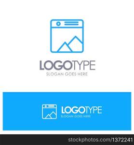 Image, Photo, Gallery, Web Blue Outline Logo Place for Tagline