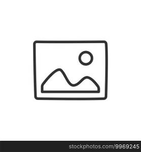 Image picture icon. Gallery line vector isolated flat