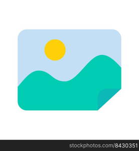 Image vector. Simple mountain landscape photo. Adding photos to the album.