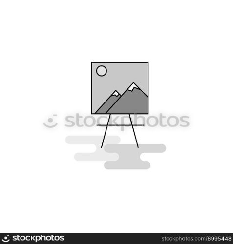 Image Web Icon. Flat Line Filled Gray Icon Vector