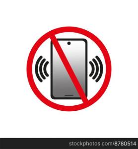 Image with red phone ban. Telephone sign. Sign forbidden. Call symbol. Vector illustration. EPS 10.. Image with red phone ban. Telephone sign. Sign forbidden. Call symbol. Vector illustration.