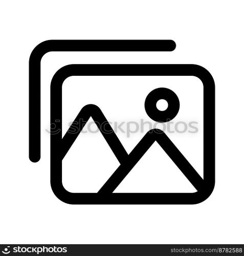 Images icon line isolated on white background. Black flat thin icon on modern outline style. Linear symbol and editable stroke. Simple and pixel perfect stroke vector illustration.