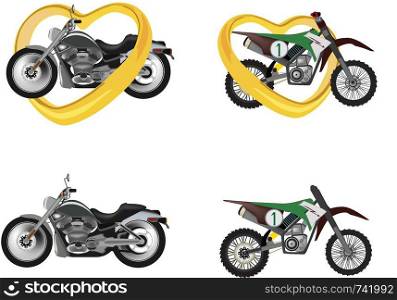 images of motorcycles in various grand touring and cross-country positions