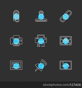 images , printer , messages , pin , clip , badge , clipboard , print , paper , icon, vector, design,  flat,  collection, style, creative,  icons