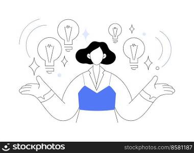Imagination abstract concept vector illustration. Human imagination, vision development, creative thinking, idea and fantasy, motivation and inspiration, invention, daydreaming abstract metaphor.. Imagination abstract concept vector illustration.