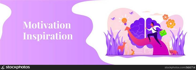 Imagination and vision, creative thinking, ideas and fantasy, motivation and inspiration concept. Vector banner template for social media with text copy space and infographic concept illustration.. Imagination web banner concept.