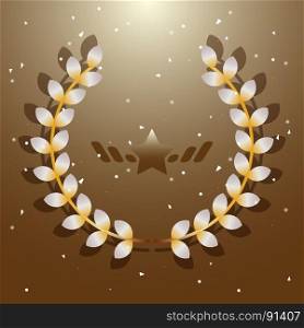 Imagination flora laurel wreath on brown background, stock vector