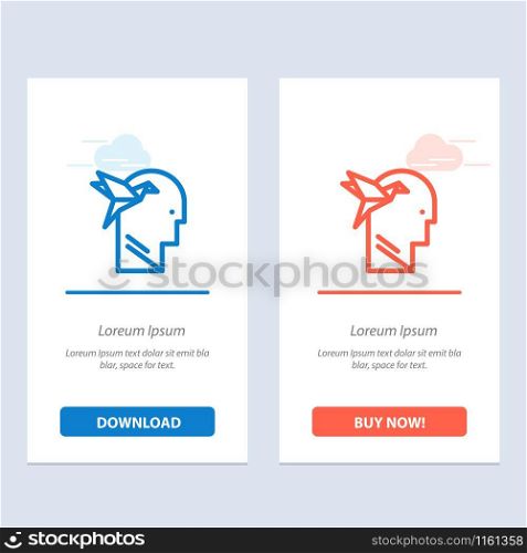 Imagination Form, Imagination, Head, Brian Blue and Red Download and Buy Now web Widget Card Template