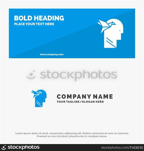 Imagination Form, Imagination, Head, Brian SOlid Icon Website Banner and Business Logo Template