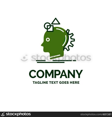 Imagination, imaginative, imagine, idea, process Flat Business Logo template. Creative Green Brand Name Design.