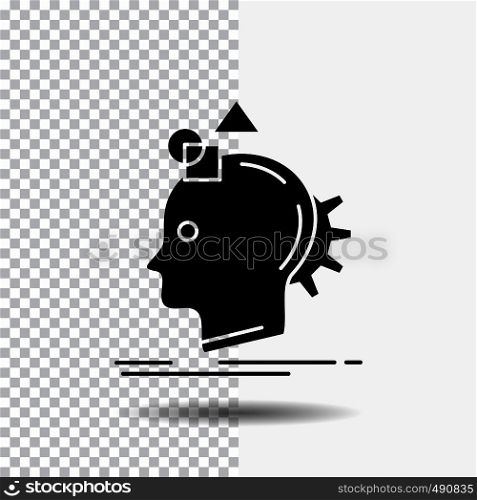 Imagination, imaginative, imagine, idea, process Glyph Icon on Transparent Background. Black Icon. Vector EPS10 Abstract Template background