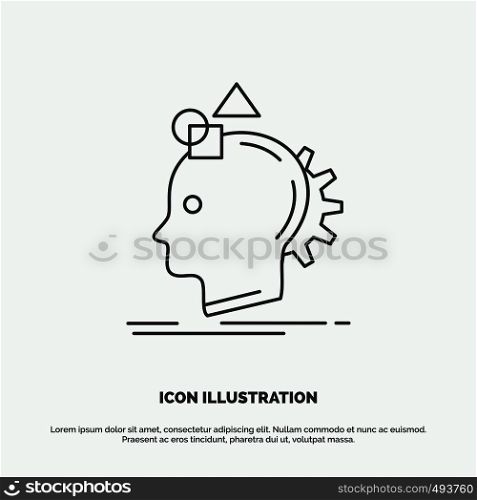 Imagination, imaginative, imagine, idea, process Icon. Line vector gray symbol for UI and UX, website or mobile application. Vector EPS10 Abstract Template background