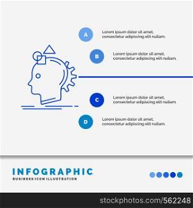 Imagination, imaginative, imagine, idea, process Infographics Template for Website and Presentation. Line Blue icon infographic style vector illustration. Vector EPS10 Abstract Template background