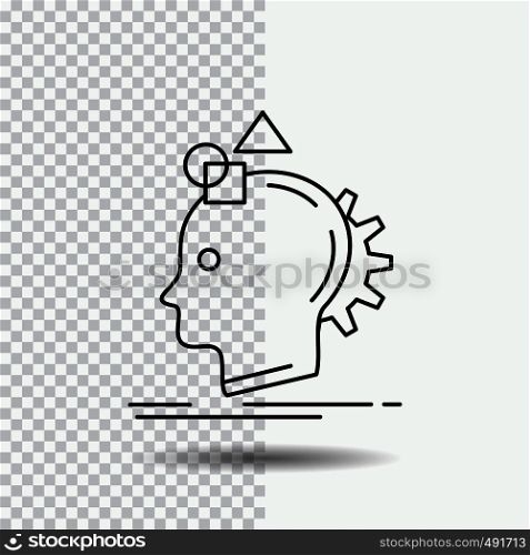 Imagination, imaginative, imagine, idea, process Line Icon on Transparent Background. Black Icon Vector Illustration. Vector EPS10 Abstract Template background