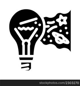 imagination light bulb glyph icon vector. imagination light bulb sign. isolated contour symbol black illustration. imagination light bulb glyph icon vector illustration