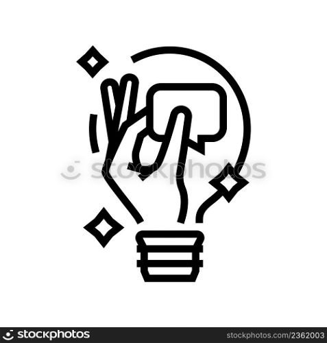 imagination light bulb line icon vector. imagination light bulb sign. isolated contour symbol black illustration. imagination light bulb line icon vector illustration