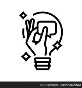 imagination light bulb line icon vector. imagination light bulb sign. isolated contour symbol black illustration. imagination light bulb line icon vector illustration