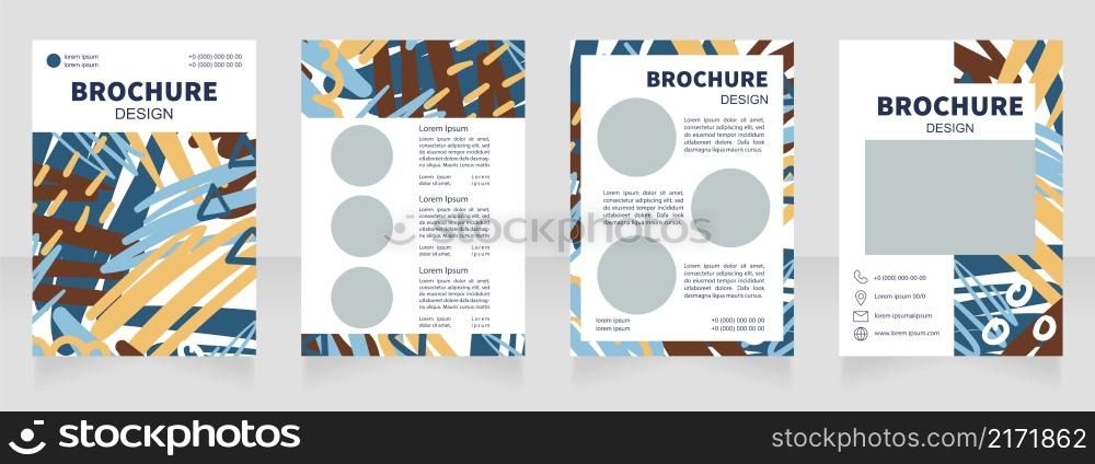 Imagination skills development blank brochure design. Template set with copy space for text. Premade corporate reports collection. Editable 4 paper pages. Source Sans, Myriad Pro, Arial fonts used. Imagination skills development blank brochure design