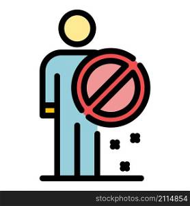 Immigrants restricted icon. Outline immigrants restricted vector icon color flat isolated. Immigrants restricted icon color outline vector